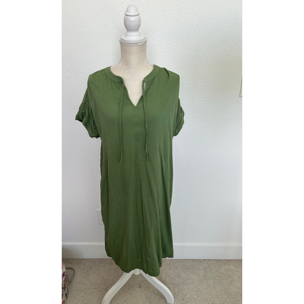 Style & Co Green Cotton Blend Summer Shift Dress - L
